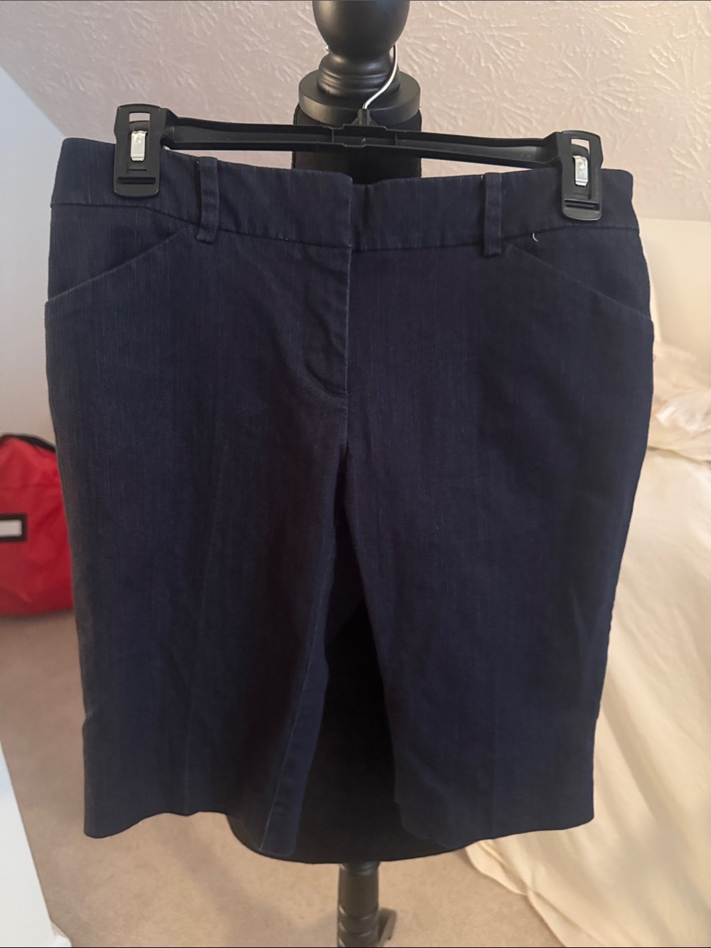 New York & Company Navy Tailored Bermuda Shorts